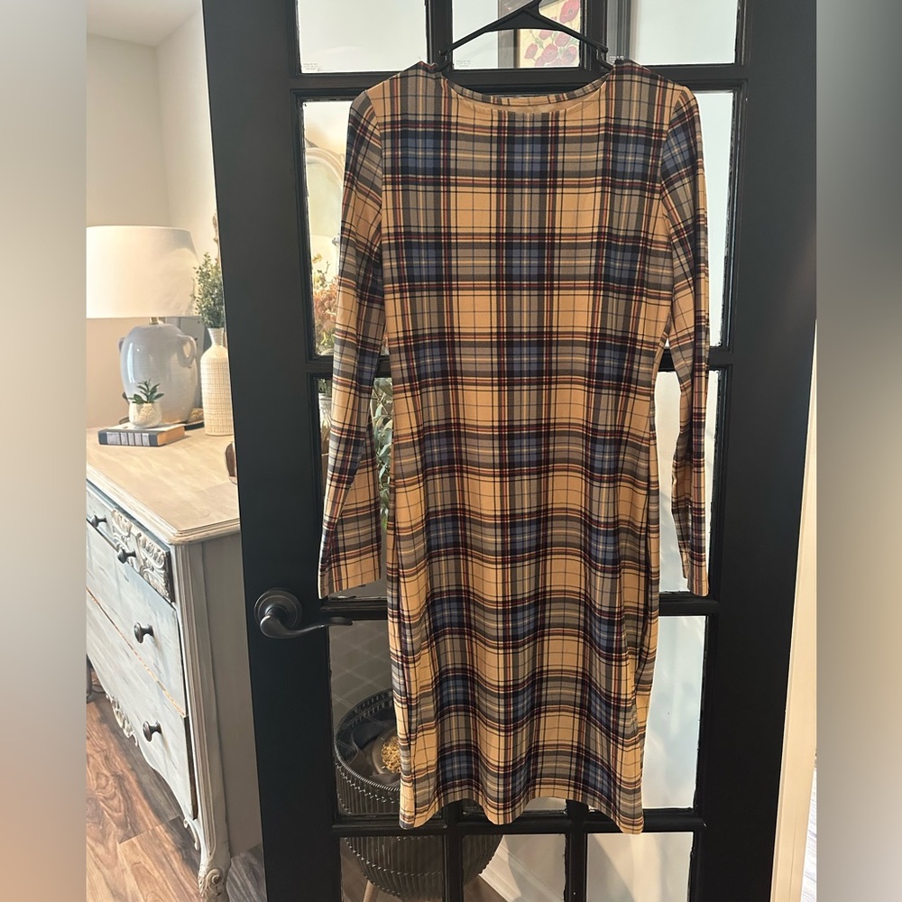 Plaid Long Sleeved Dress